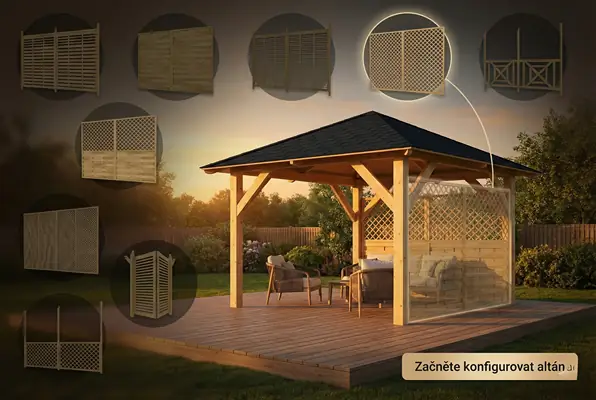 Altán Borneo 265x265 – více typů stěn (8 variant)