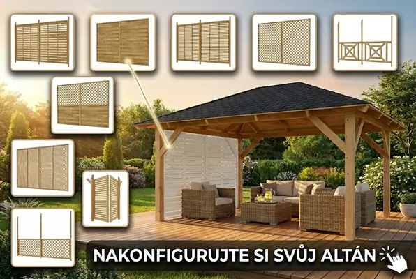 Altán Ibiza 300x400 – více typů stěn (9 variant)