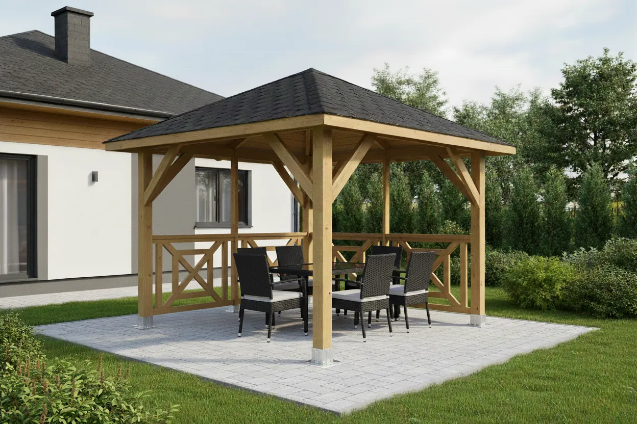 <span class="jp_product_title">Dřevěná pergola Altán Borneo+Grande 265x265</span>