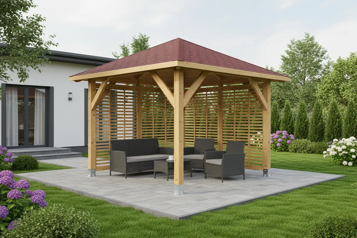 <span class="jp_product_title">Dřevěná pergola Altán Borneo+Italia 265x265</span>