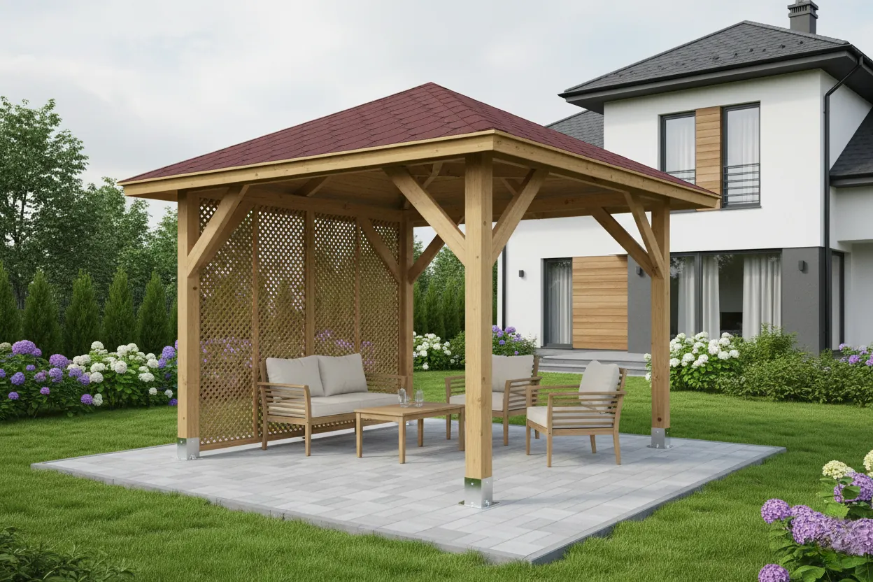 <span class="jp_product_title">Dřevěná pergola Altán Borneo+Milano 265x265</span>