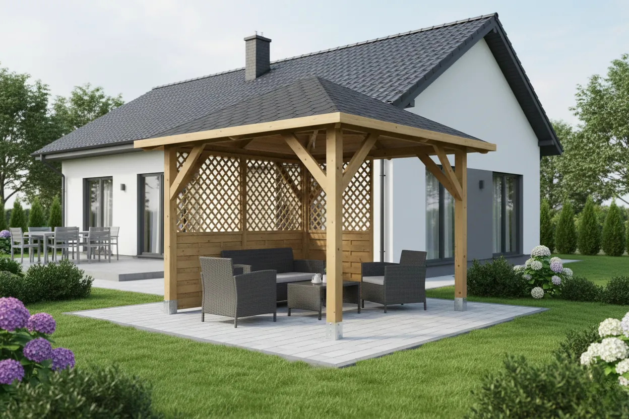 <span class="jp_product_title">Dřevěná pergola Altán Borneo+Rimini 265x265</span>