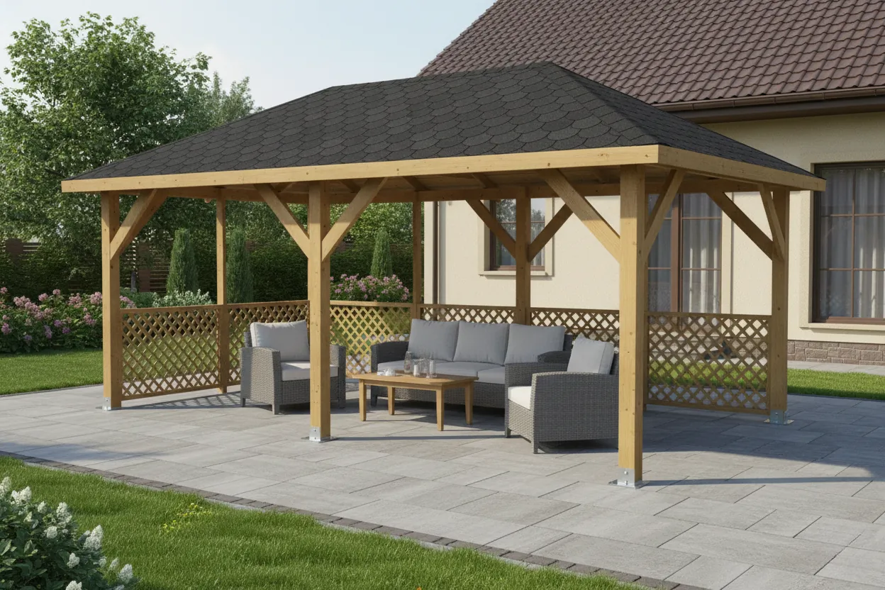 <span class="jp_product_title">Dřevěná pergola Altán Viktoria L+Ester90 290x540</span>