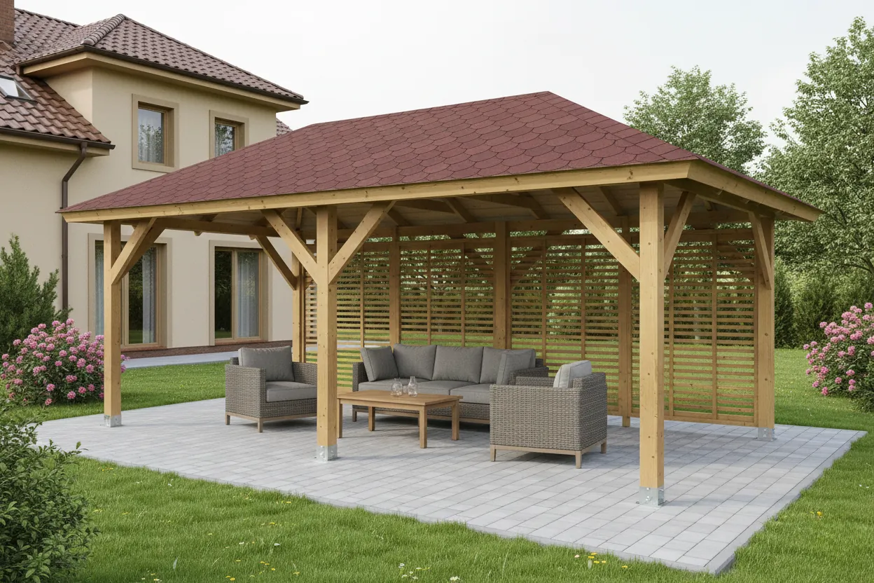 <span class="jp_product_title">Dřevěná pergola Altán Viktoria L+Italia 290x540</span>