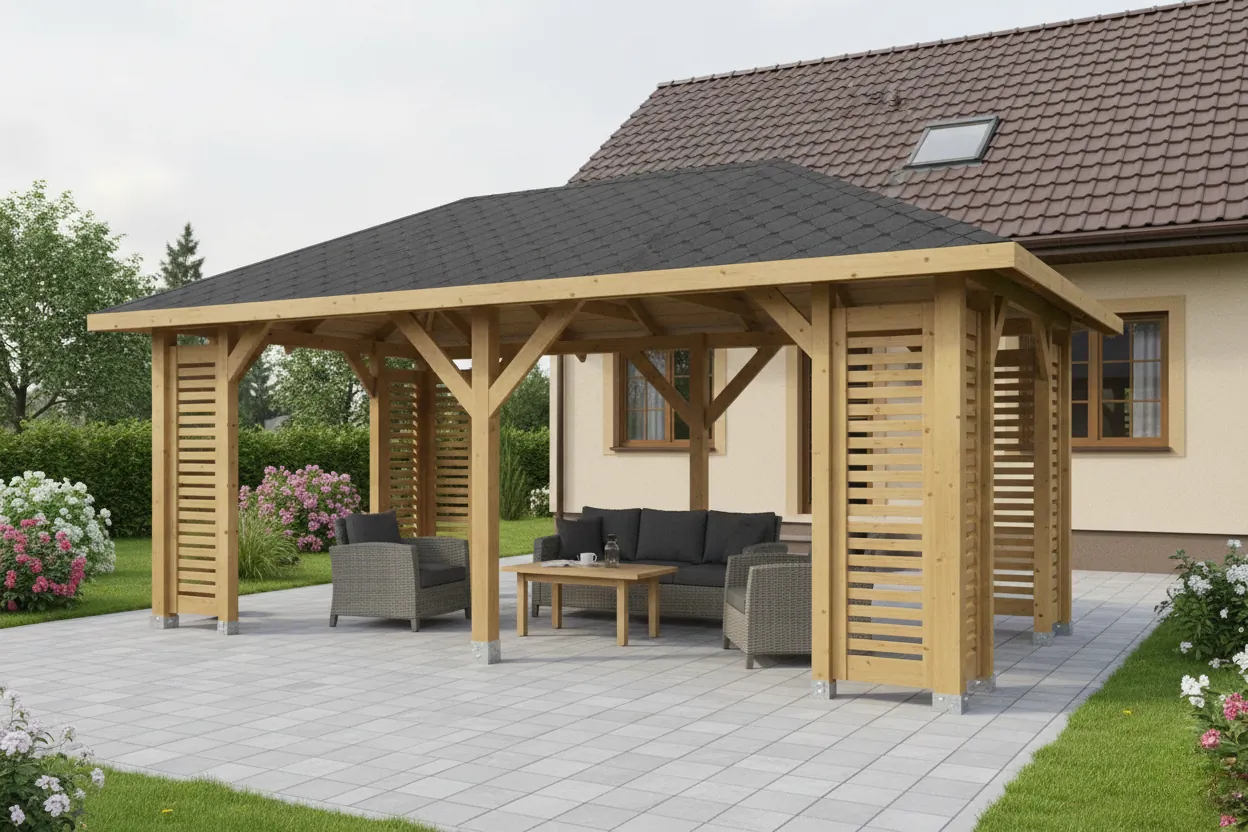 <span class="jp_product_title">Dřevěná pergola Altán Viktoria L+Verona 290x540</span>