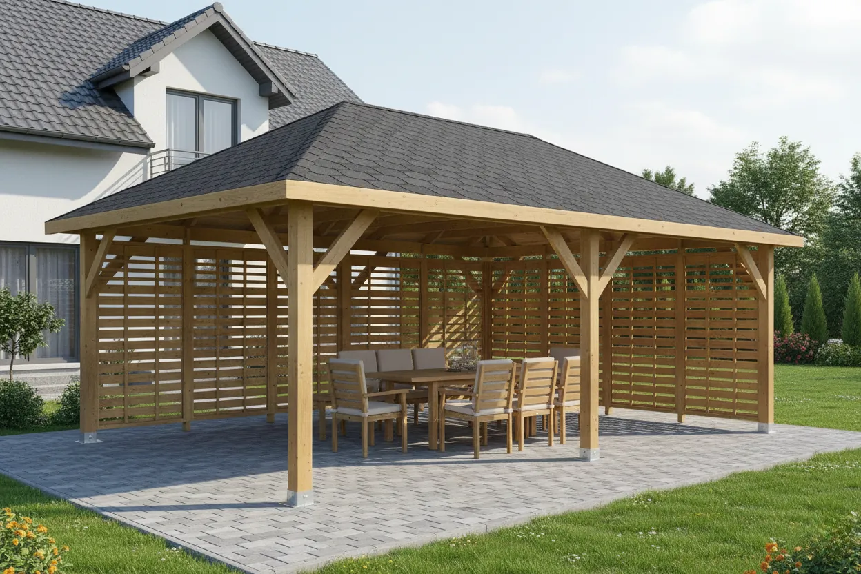 <span class="jp_product_title">Dřevěná pergola Altán Viktoria XXL+Bergamo 390x640</span>
