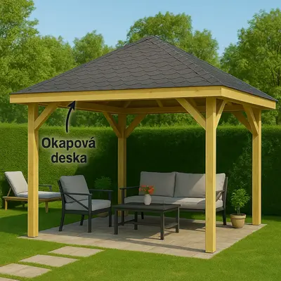 Pergola drevena - Okapova deska