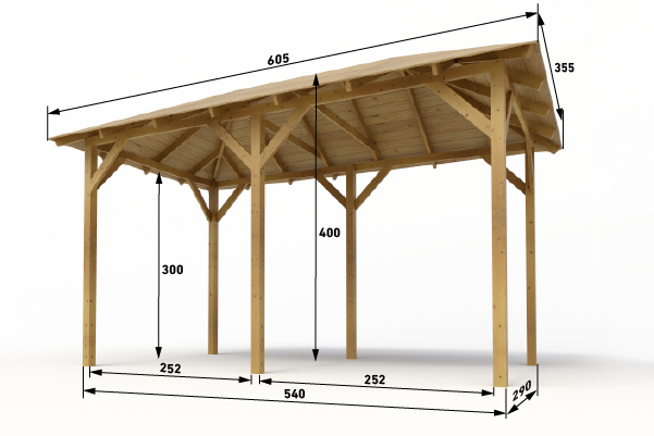Přístřešek-box pro koně 290x540